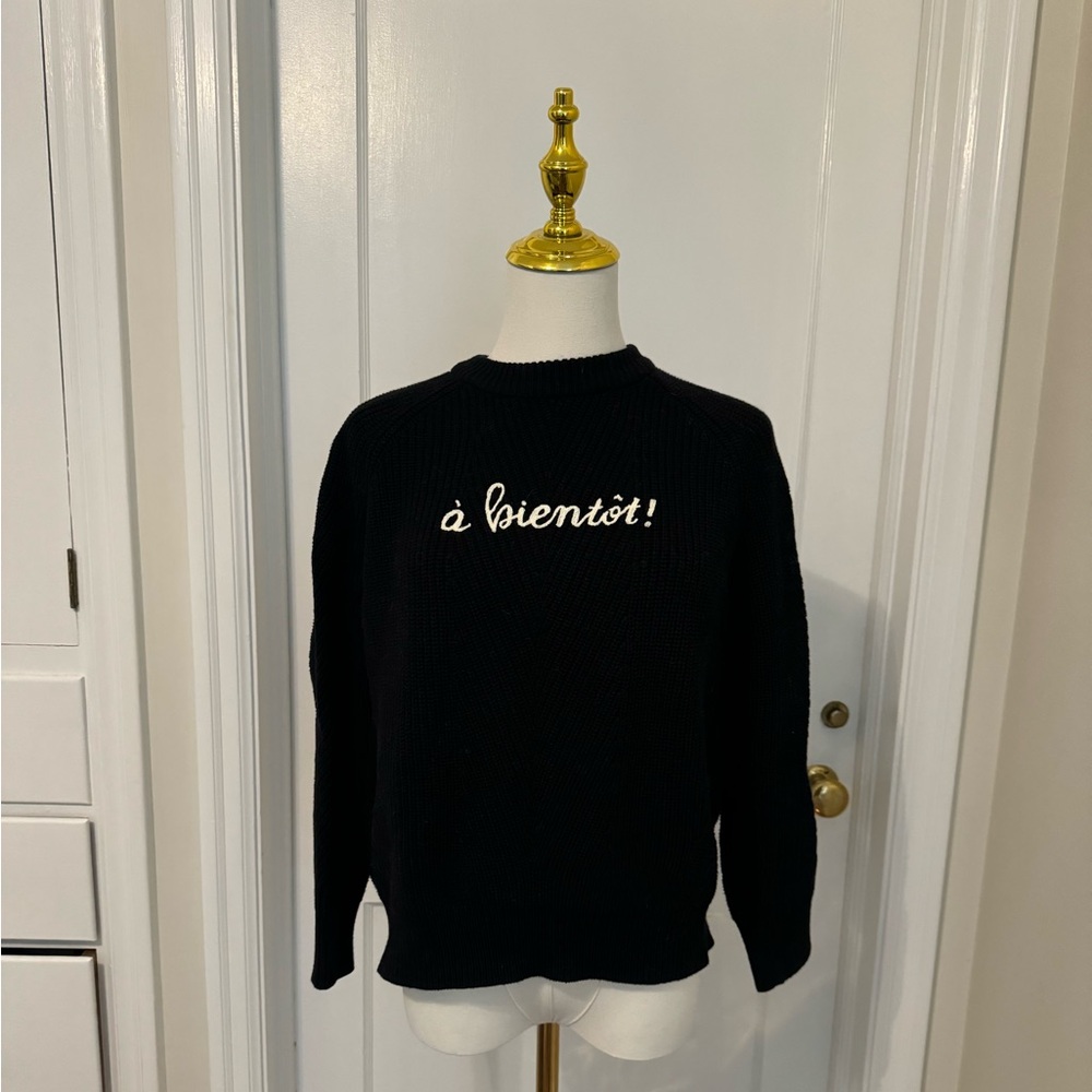 Black 100% cotton Crew Neck Sweater size S
